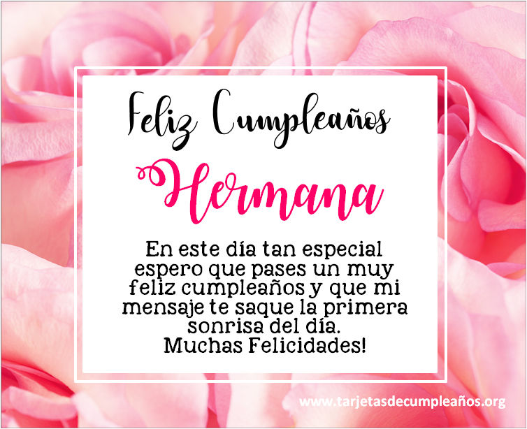 ▷ Tarjetas de Cumpleaños para una hermana Imágenes con frases ? ?